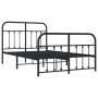 Black metal headboard and footboard bed frame 120x200 cm by vidaXL, Beds and slatted bases - Ref: Foro24-352594, Price: 133,6...