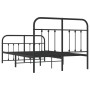 Black metal headboard and footboard bed frame 120x200 cm by vidaXL, Beds and slatted bases - Ref: Foro24-352594, Price: 133,6...