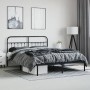 Bed frame with black metal headboard 180x200 cm by vidaXL, Beds and slatted bases - Ref: Foro24-352582, Price: 146,36 €, Disc...