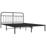 Bed frame with black metal headboard 180x200 cm by vidaXL, Beds and slatted bases - Ref: Foro24-352582, Price: 146,36 €, Disc...