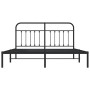 Bed frame with black metal headboard 180x200 cm by vidaXL, Beds and slatted bases - Ref: Foro24-352582, Price: 146,36 €, Disc...