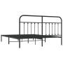 Bed frame with black metal headboard 180x200 cm by vidaXL, Beds and slatted bases - Ref: Foro24-352582, Price: 146,36 €, Disc...