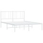 Estructura de cama con cabecero metal blanca 140x200 cm de vidaXL, Camas y somieres - Ref: Foro24-352530, Precio: 90,80 €, De...