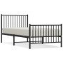 Bed frame with headboard and black metal footboard 90x200 cm by vidaXL, Beds and slatted bases - Ref: Foro24-350875, Price: 7...