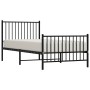 Bed frame with headboard and black metal footboard 90x200 cm by vidaXL, Beds and slatted bases - Ref: Foro24-350875, Price: 7...