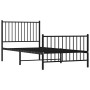 Bed frame with headboard and black metal footboard 90x200 cm by vidaXL, Beds and slatted bases - Ref: Foro24-350875, Price: 7...