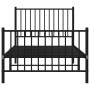 Bed frame with headboard and black metal footboard 90x200 cm by vidaXL, Beds and slatted bases - Ref: Foro24-350875, Price: 7...