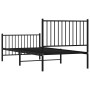 Bed frame with headboard and black metal footboard 90x200 cm by vidaXL, Beds and slatted bases - Ref: Foro24-350875, Price: 7...