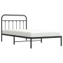 Bed frame with black metal headboard 107x203 cm by vidaXL, Beds and slatted bases - Ref: Foro24-352574, Price: 79,61 €, Disco...