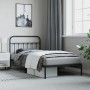 Bed frame with black metal headboard 107x203 cm by vidaXL, Beds and slatted bases - Ref: Foro24-352574, Price: 79,61 €, Disco...