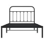 Bed frame with black metal headboard 107x203 cm by vidaXL, Beds and slatted bases - Ref: Foro24-352574, Price: 79,61 €, Disco...