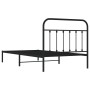 Bed frame with black metal headboard 107x203 cm by vidaXL, Beds and slatted bases - Ref: Foro24-352574, Price: 79,61 €, Disco...