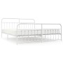 Estructura cama metal con cabecero y pie cama blanco 193x203 cm de vidaXL, Camas y somieres - Ref: Foro24-352651, Precio: 143...