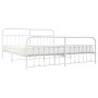 Estructura cama metal con cabecero y pie cama blanco 193x203 cm de vidaXL, Camas y somieres - Ref: Foro24-352651, Precio: 143...