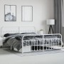 Estructura cama metal con cabecero y pie cama blanco 193x203 cm de vidaXL, Camas y somieres - Ref: Foro24-352651, Precio: 143...