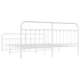 Estructura cama metal con cabecero y pie cama blanco 193x203 cm de vidaXL, Camas y somieres - Ref: Foro24-352651, Precio: 143...