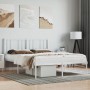 Estructura de cama de metal con cabecero blanca 135x190 cm de vidaXL, Camas y somieres - Ref: Foro24-352528, Precio: 103,85 €...