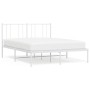 Estructura de cama de metal con cabecero blanca 135x190 cm de vidaXL, Camas y somieres - Ref: Foro24-352528, Precio: 103,85 €...