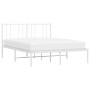 Estructura de cama de metal con cabecero blanca 135x190 cm de vidaXL, Camas y somieres - Ref: Foro24-352528, Precio: 103,85 €...