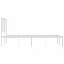 Estructura de cama de metal con cabecero blanca 135x190 cm de vidaXL, Camas y somieres - Ref: Foro24-352528, Precio: 103,85 €...