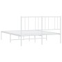 Estructura de cama de metal con cabecero blanca 135x190 cm de vidaXL, Camas y somieres - Ref: Foro24-352528, Precio: 103,85 €...