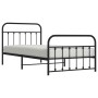 Bed frame with headboard and black metal footboard 100x200cm by vidaXL, Beds and slatted bases - Ref: Foro24-352591, Price: 1...