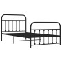 Bed frame with headboard and black metal footboard 100x200cm by vidaXL, Beds and slatted bases - Ref: Foro24-352591, Price: 1...