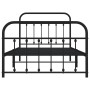 Bed frame with headboard and black metal footboard 100x200cm by vidaXL, Beds and slatted bases - Ref: Foro24-352591, Price: 1...