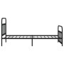 Bed frame with headboard and black metal footboard 100x200cm by vidaXL, Beds and slatted bases - Ref: Foro24-352591, Price: 1...