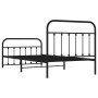 Bed frame with headboard and black metal footboard 100x200cm by vidaXL, Beds and slatted bases - Ref: Foro24-352591, Price: 1...