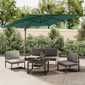 Grüner Doppeldach-Hängesonnenschirm 300x300 cm von vidaXL, Sonnenschirme - Ref: Foro24-319945, Preis: 236,99 €, Rabatt: %