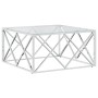 Mesa de centro acero inoxidable y vidrio 80x80x40 cm de vidaXL, Mesas de centro - Ref: Foro24-349969, Precio: 154,95 €, Descu...