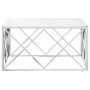 Mesa de centro acero inoxidable y vidrio 80x80x40 cm de vidaXL, Mesas de centro - Ref: Foro24-349969, Precio: 154,95 €, Descu...