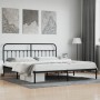 Bed frame with black metal headboard 200x200 cm by vidaXL, Beds and slatted bases - Ref: Foro24-352585, Price: 155,99 €, Disc...