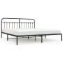 Bed frame with black metal headboard 200x200 cm by vidaXL, Beds and slatted bases - Ref: Foro24-352585, Price: 155,99 €, Disc...