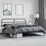 Bed frame with black metal headboard 200x200 cm by vidaXL, Beds and slatted bases - Ref: Foro24-352585, Price: 155,99 €, Disc...