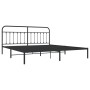 Bed frame with black metal headboard 200x200 cm by vidaXL, Beds and slatted bases - Ref: Foro24-352585, Price: 155,99 €, Disc...