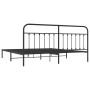 Bed frame with black metal headboard 200x200 cm by vidaXL, Beds and slatted bases - Ref: Foro24-352585, Price: 155,99 €, Disc...