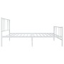 Estructura cama metal con cabecero y pie cama blanca 100x200 cm de vidaXL, Camas y somieres - Ref: Foro24-352542, Precio: 80,...