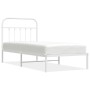 Estructura de cama de metal con cabecero blanco 80x200 cm de vidaXL, Camas y somieres - Ref: Foro24-352618, Precio: 73,51 €, ...