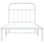 Metal bed frame with white headboard 80x200 cm by vidaXL, Beds and slatted bases - Ref: Foro24-352618, Price: 73,99 €, Discou...