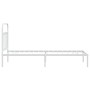 Estructura de cama de metal con cabecero blanco 80x200 cm de vidaXL, Camas y somieres - Ref: Foro24-352618, Precio: 73,51 €, ...