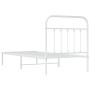 Metal bed frame with white headboard 80x200 cm by vidaXL, Beds and slatted bases - Ref: Foro24-352618, Price: 73,99 €, Discou...