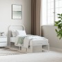 Metal bed frame with white headboard 75x190 cm by vidaXL, Beds and slatted bases - Ref: Foro24-352617, Price: 70,28 €, Discou...