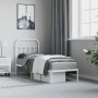 Metal bed frame with white headboard 75x190 cm by vidaXL, Beds and slatted bases - Ref: Foro24-352617, Price: 70,28 €, Discou...