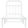 Metal bed frame with white headboard 75x190 cm by vidaXL, Beds and slatted bases - Ref: Foro24-352617, Price: 70,28 €, Discou...