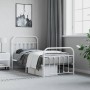 Metal bed frame with headboard and footboard white 90x190 cm by vidaXL, Beds and slatted bases - Ref: Foro24-352637, Price: 9...