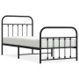 Bed frame with headboard and black metal footboard 90x190 cm by vidaXL, Beds and slatted bases - Ref: Foro24-352588, Price: 9...