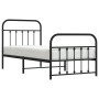 Bed frame with headboard and black metal footboard 90x190 cm by vidaXL, Beds and slatted bases - Ref: Foro24-352588, Price: 9...