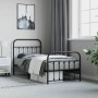 Bed frame with headboard and black metal footboard 90x190 cm by vidaXL, Beds and slatted bases - Ref: Foro24-352588, Price: 9...